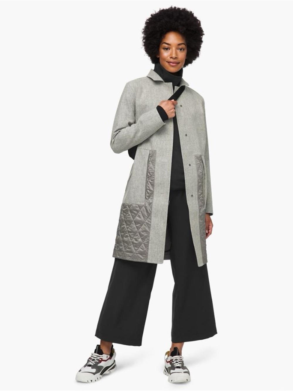 Lululemon Roam Far Wool Coat
Heathered Silver Graphite / Steam